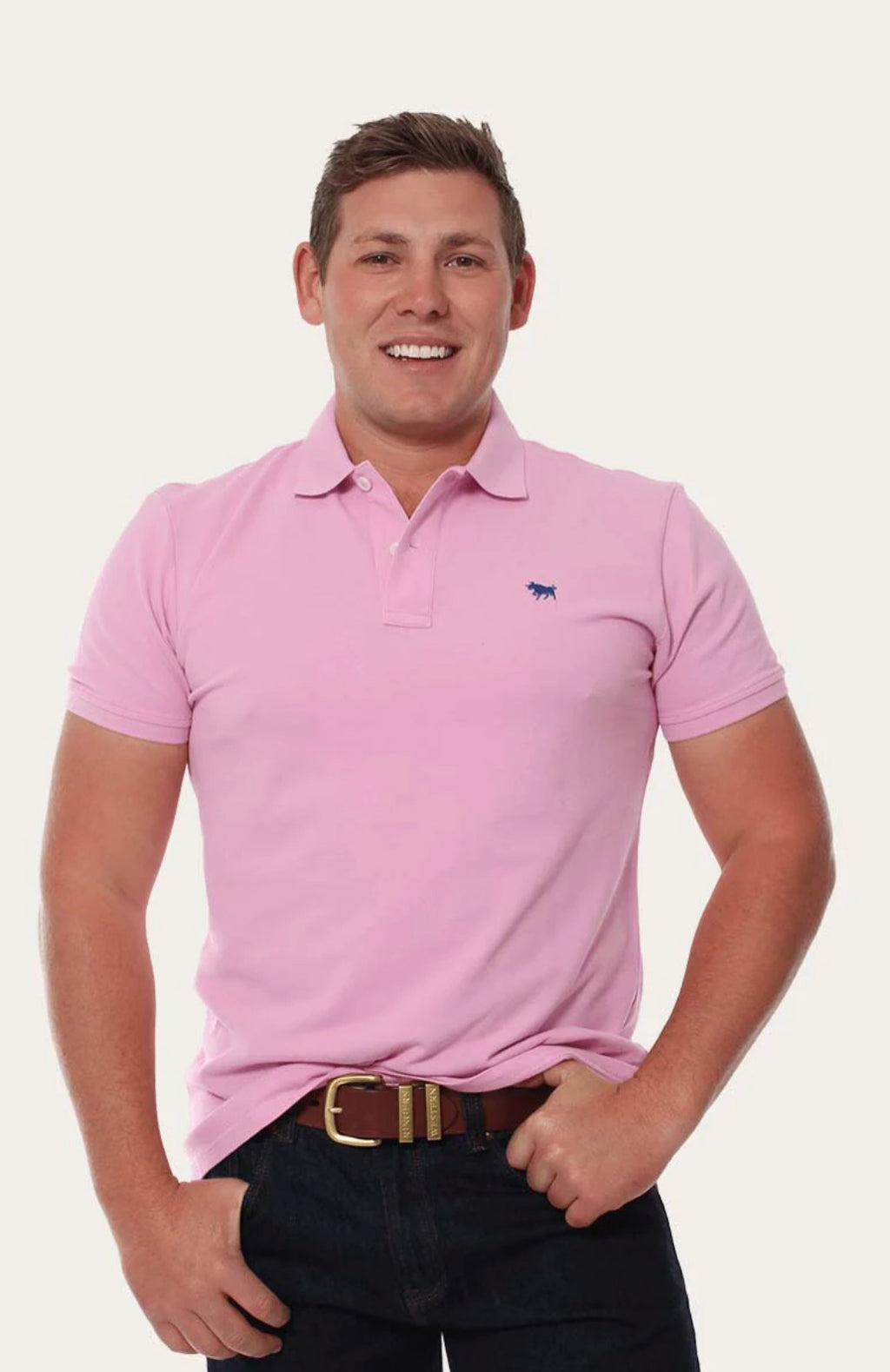 CLASSIC MENS POLO SHIRT PASTEL PINK