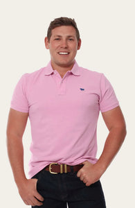 CLASSIC MENS POLO SHIRT PASTEL PINK
