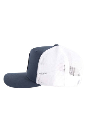 SIGNATURE BULL TRUCKER NAVY & WHITE WITH NAVY & PINK PATCH