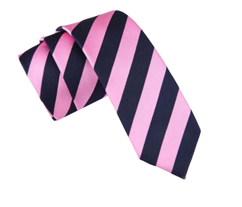 Pink & Navy Stripe Tie