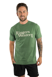 THE LODGE MENS CLASSIC FIT T-SHIRT - CACTUS GREEN